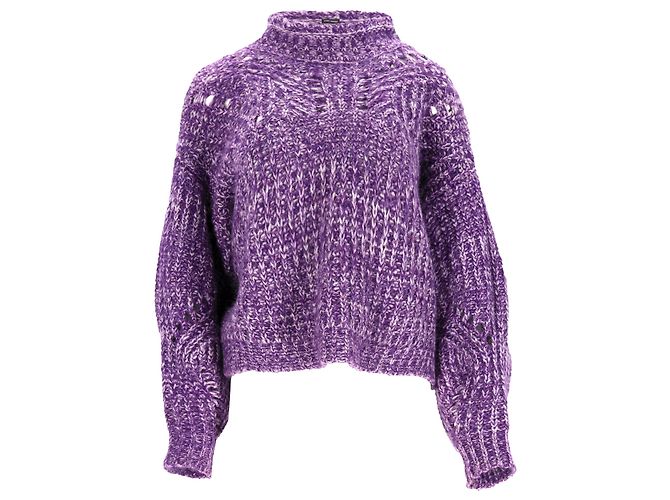 Maglione a collo alto Isabel Marant Jarren in mohair viola Porpora