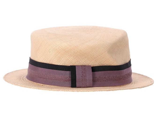 Maison Michel Fedora-Hut aus beigem Stroh