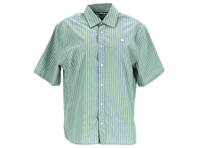 Camicia Sarlie Stripe di Acne Studios in cotone verde