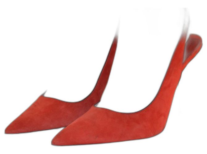 Donna Karan Red Suede Pumps Size 37