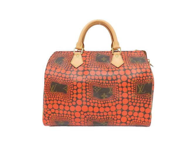 Louis Vuitton Monogram Town Speedy 30cm Boston Bag Brown Red