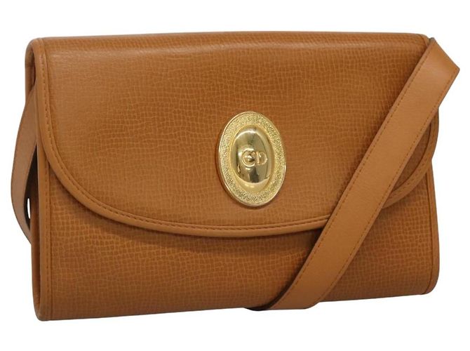 Borsa a Spalla Christian Dior in Pelle Beige Auth BA196