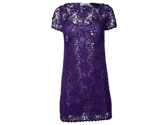 BluMarine, Vestido de renda roxa com cristais Roxo