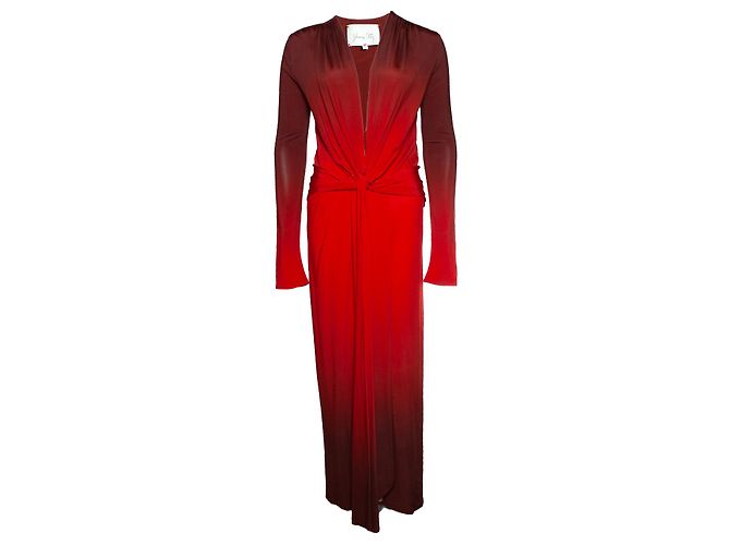 Autre Marque Johanna Ortiz, Rotes Midi-Kleid Dschungelmythos