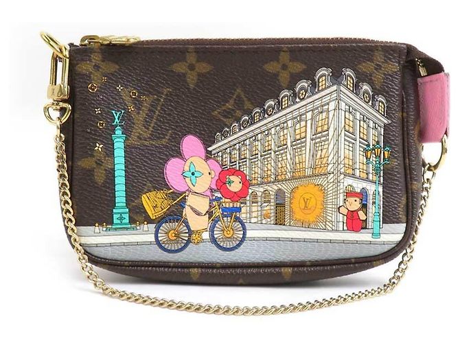 Mini Pochette Accesorios Vivienne de Louis Vuitton Castaño Multicolor