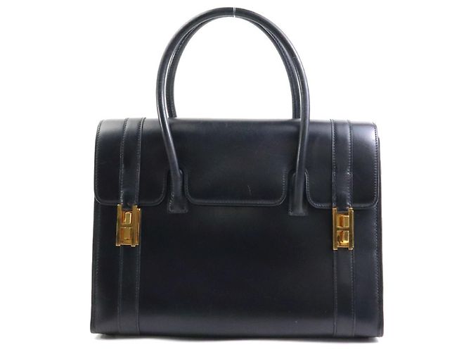 Hermès Bolso Hermes Drag 27 en cuero de ternera negro
