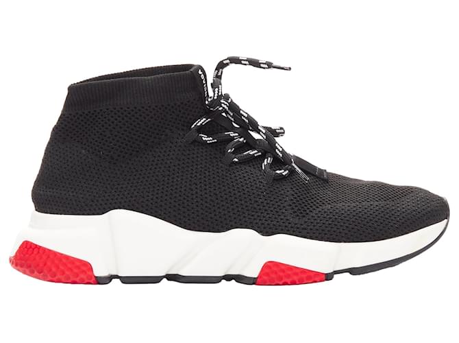 Balenciaga speed logo laced sock sneakers Black Cotton  ref.2062728