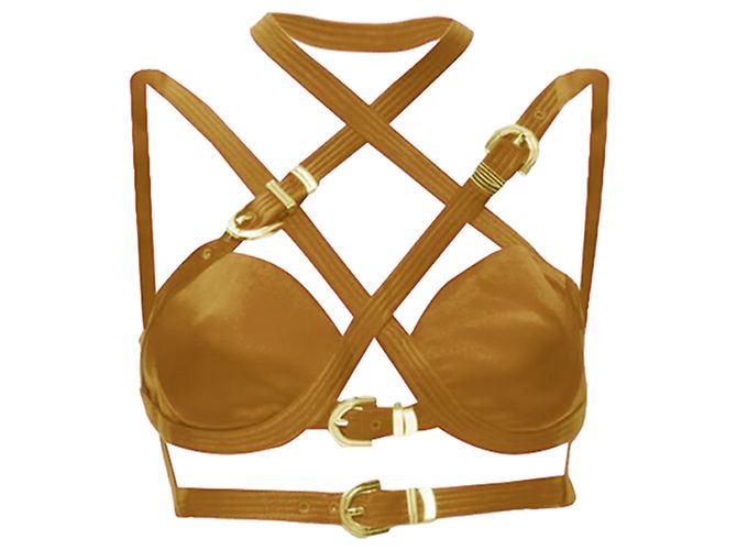 Versace s&m bondage tribute silk buckle bra
