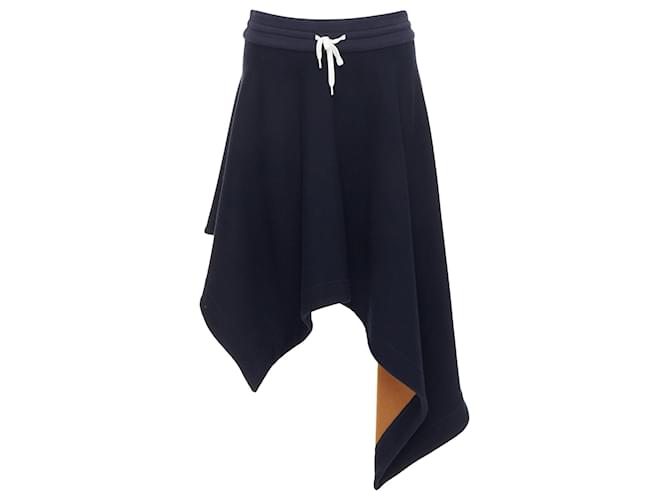 Autre Marque Monse wool blend logo lining asymmetric skirt Blue Navy blue  ref.2063028