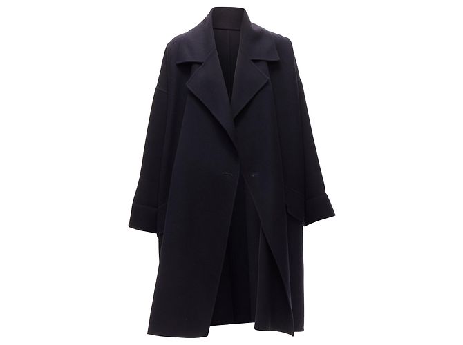 Issey Miyake double breasted wide cut cocoon coat