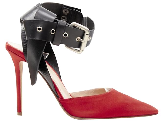 Autre Marque Monse satin punk ankle strap pump Red  ref.2063208