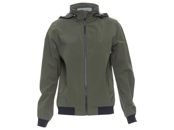 Trim Hermès Giacca a vento con cappuccio e zip in misto poliamide khaki Hermes Ponant Verde Cachi