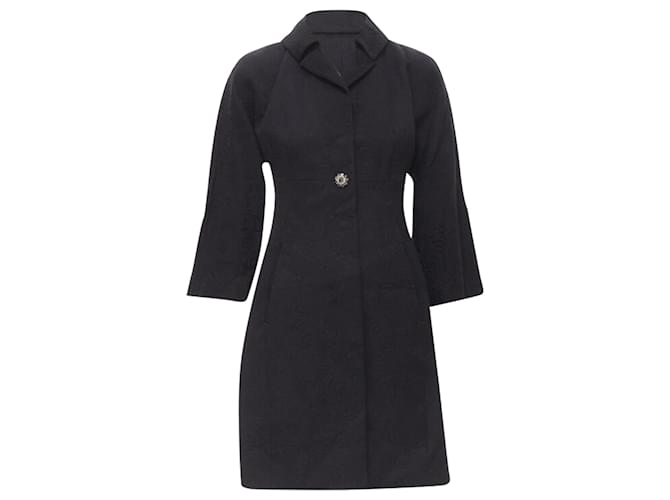 Dolce & Gabbana paisley jacquard crystal button coat Black Cotton  ref.2063646