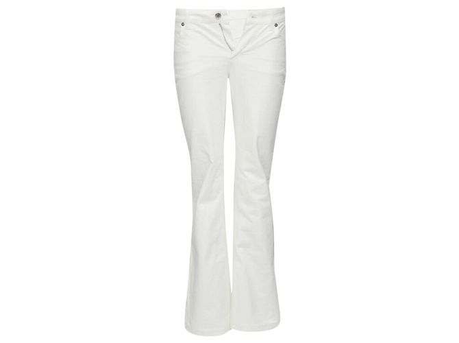 Bootcut-Jeans aus Jacquard-Denim mit Louis Vuitton Monogramm Weiß