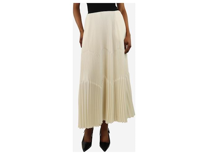 Autre Marque Cream pleated midi skirt - size UK 6 Polyester  ref.2063716