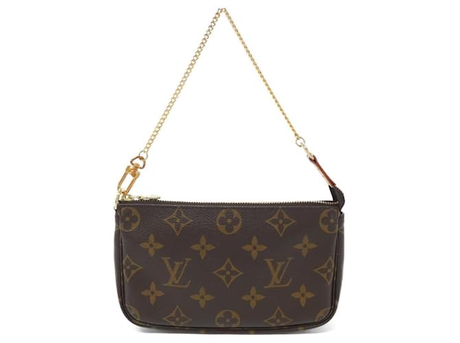 Louis Vuitton Monogram Mini Pochette Accessory Brown Cloth  ref.2064397