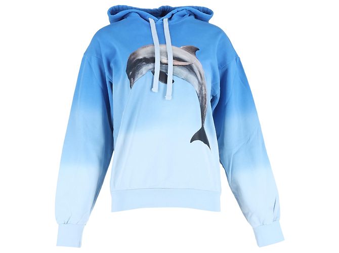 Sudadera de algodón azul con estampado de delfín JW Anderson