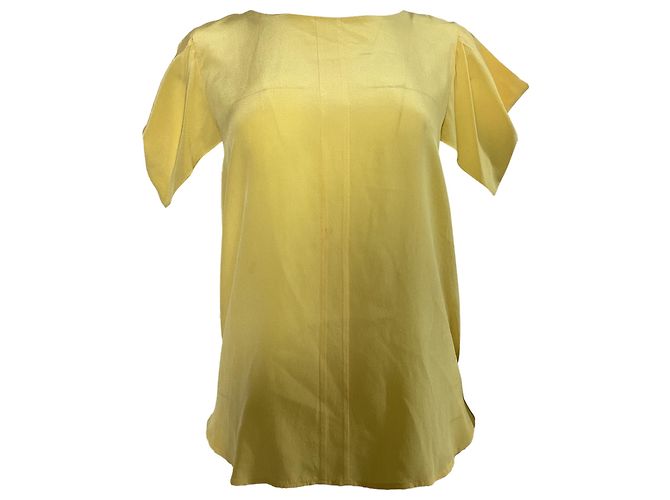 Blusa a maniche fluide Sandro in seta gialla Giallo