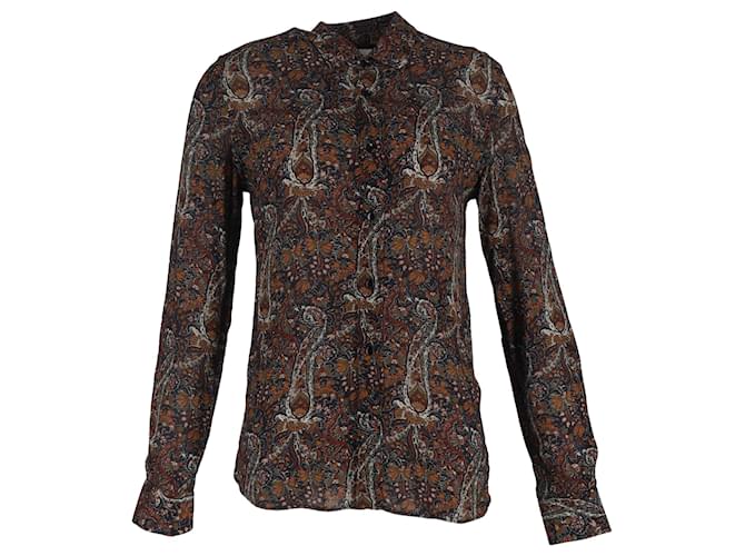  Saint Laurent Paisley Printed Shirt in Brown Viscose Red Cellulose fibre  ref.2064751