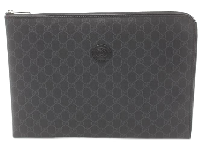 Gucci GG Supreme Document Clutch Bag Black Cloth  ref.2064782