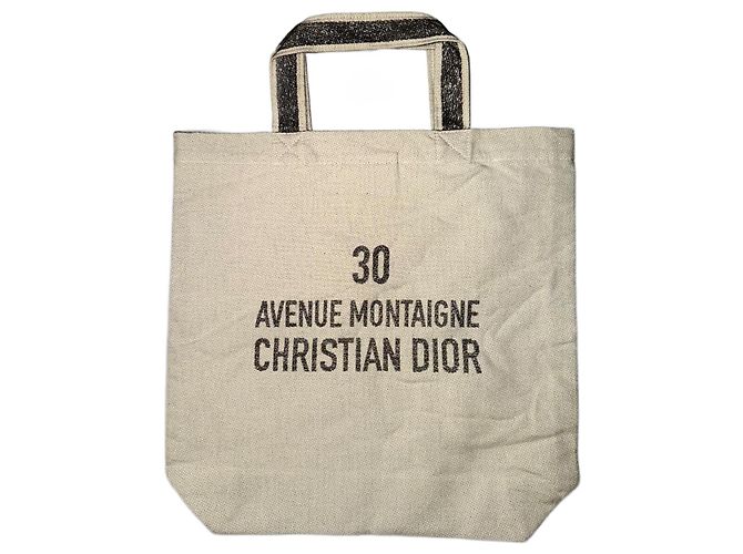 Bolso tote Dior de algodón gris