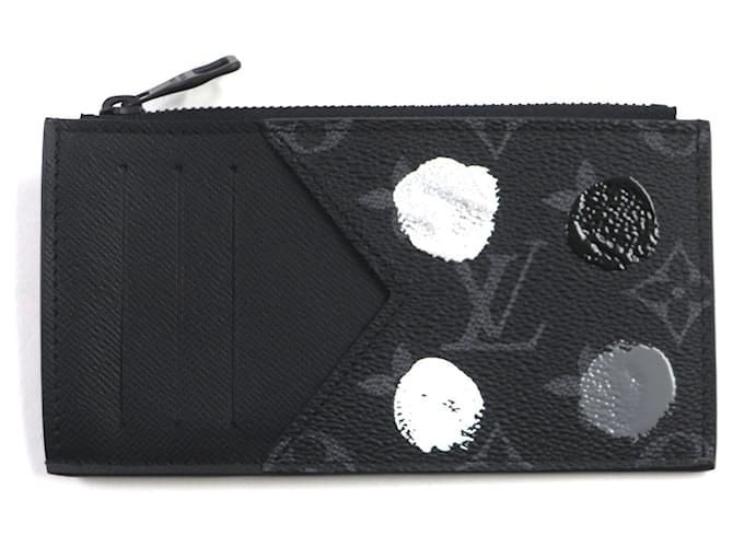 Louis Vuitton Monogram Eclipse Coin Card Case Black Cloth  ref.2065539