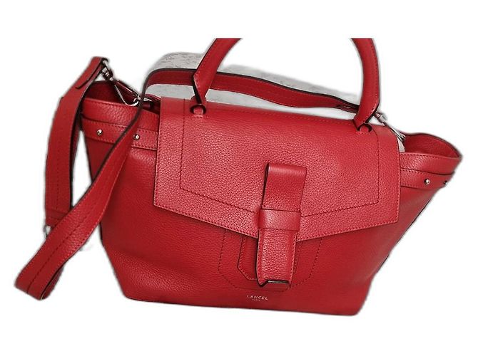 Lancel Neo Charlie XL Handtasche Rot Leder