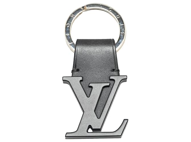 Louis Vuitton Black Leather LV Initials Key Holder Metal  ref.2065732