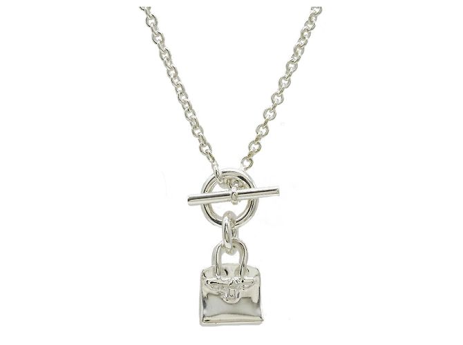 Hermès Hermes Amulett Birkin Halskette Anhänger Silber