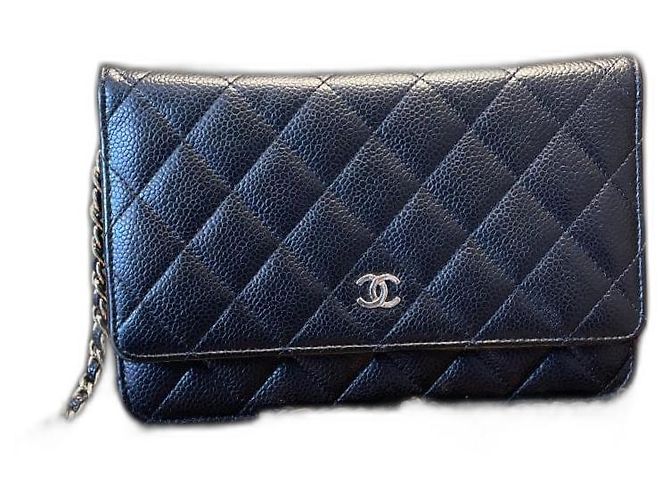 Wallet On Chain Chanel Woc Schwarz Gold hardware