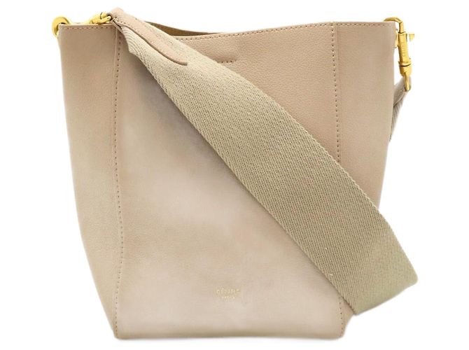 Céline Bolsa de ombro pequena Sangle da Celine Bege