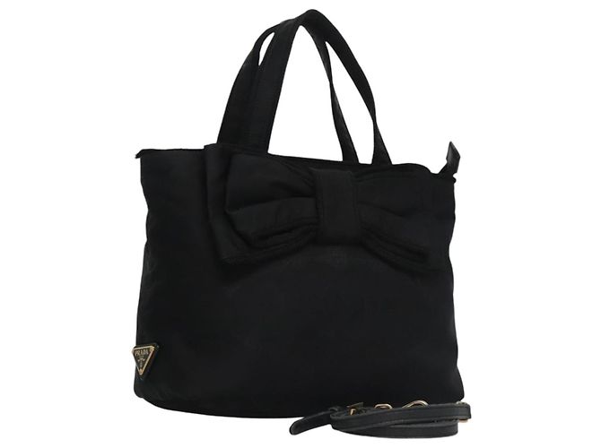 PRADA Handtasche Nylon 2-Wege Schwarz Auth BA009