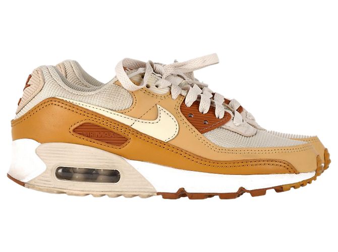 Tênis Nike Air Max 90 em nylon e couro caramelo Marrom Vermelho