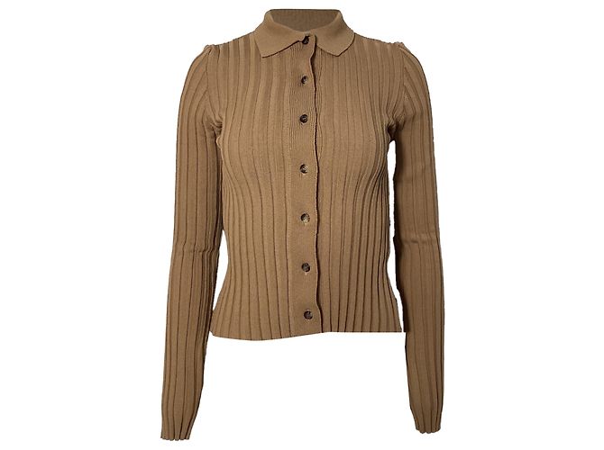 Joslyn Rippstrick-Cardigan von Anine Bing aus braunem Rayon Rot