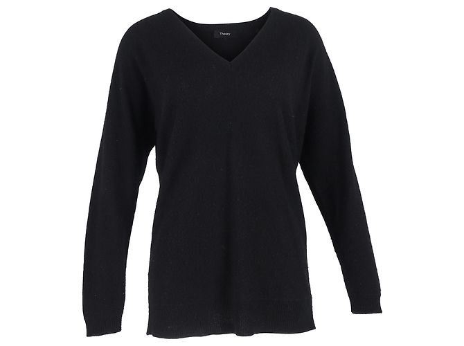 Pull V en cachemire noir de Theory