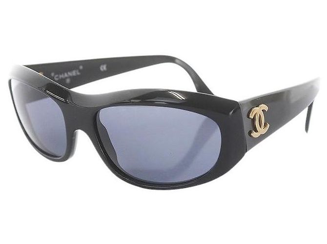 Gafas de sol negras con logo CC dorado Chanel 04154 Negro