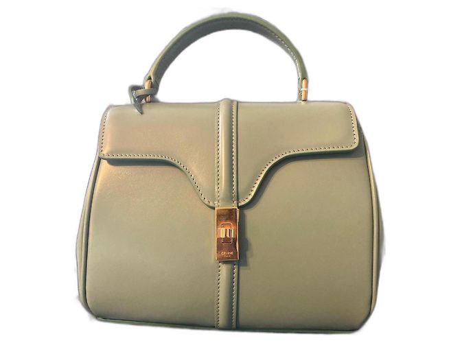 Autre Marque Bolsa Celine Mini 16 de couro Ice Mint Azul Verde