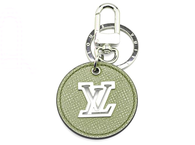 Louis Vuitton Silver LV Circle Eyelet Key Chain Silvery Red Leather Metal  ref.2066744