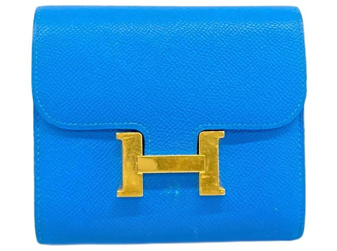 Hermès Hermes Constance Epsom Geldbörse in Blau Izmir