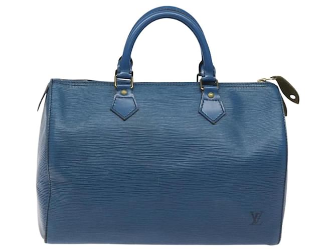 Louis Vuitton Speedy 30 Blue Leather  ref.2067606