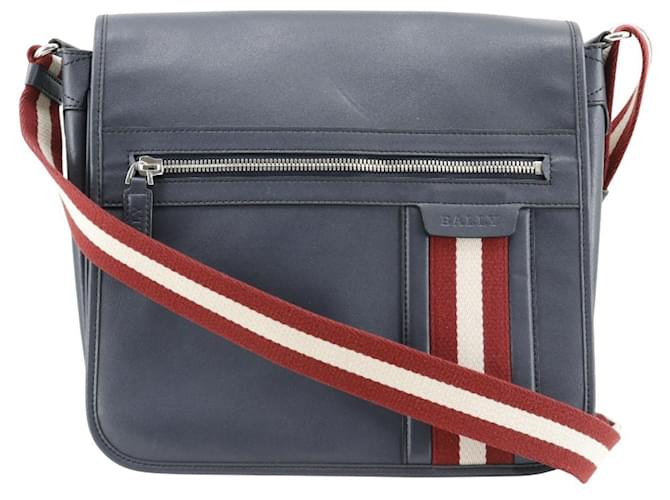 Bally Trainspotting Shoulder Bag Navy blue Leather  ref.2067781