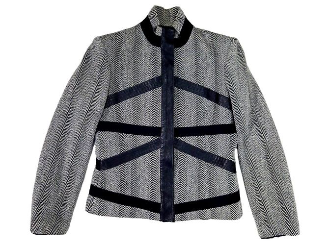 Versus Versace Versace gray jacket with leather inserts Black Grey
