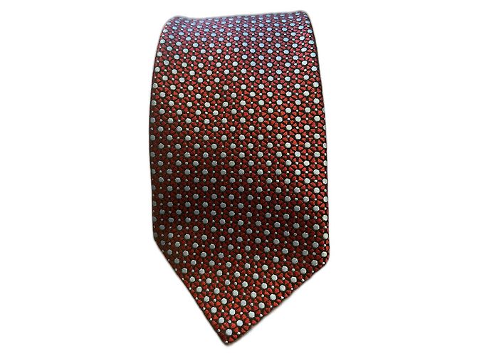 Charvet Silk Tie Red and White Polka Dot