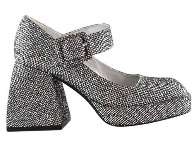 Nodaleto Silver heels Silvery