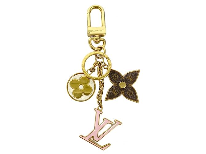 Louis Vuitton Monogram Keychain Brown Pink Golden  ref.2068511