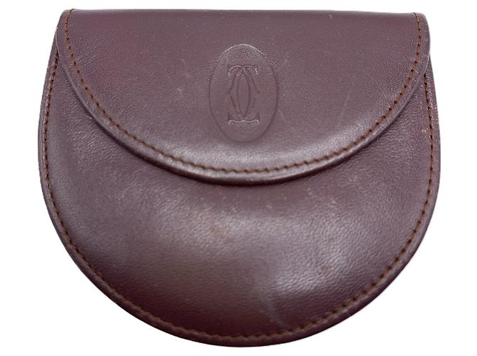 Monedero de cuero Cartier Unisex Burdeos