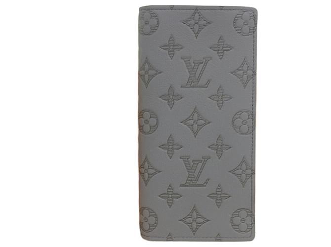Louis Vuitton Monogram Shadow Long Wallet M81335 Brown Cloth  ref.2069426