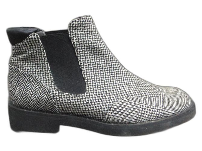 Robert Clergerie Stiefeletten Grau Leder Tweed