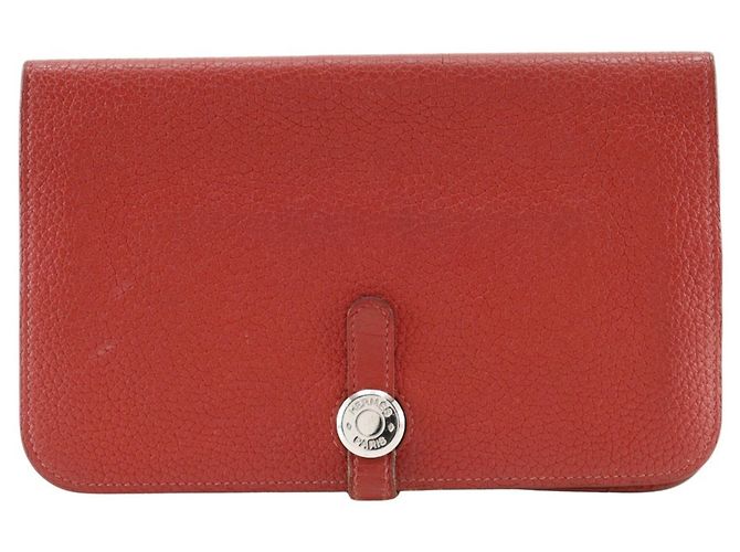 Hermès Hermes Dogon GM Long Wallet Red