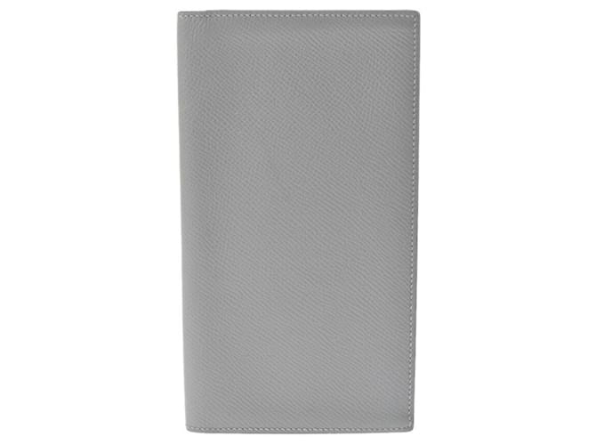 Hermès Hermes MC2 Fleming Blue Glacier T-stamp Wallet Brown Leather  ref.2069750